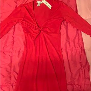 Casual red Fitted dress